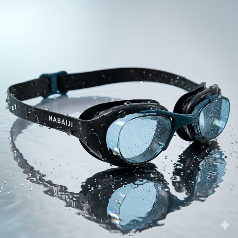 Óculos De Natação X Base Print Tamanho Grande Nabaiji Cor Preto-azul Tamanho G
